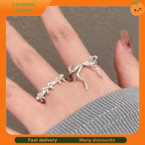 ❣️❣️❣️ 2Pcs Fashion Bow Ribbon Rings For Women Girls Sweet Cute Geometric Bow Opening Adjustable Rings Wedding Party Jewelry Gifts
