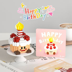 Sweet Home.my Birthday Cake Building Blocks Nano Bricks Glow In The Dark Dessert Puzzle Toy Kids Educational ABS Parent Child Play Mainan