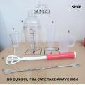 Bộ dụng cụ pha cafe take-away 6 món KN06 – bộ lắc pha cafe mang đi cho các bạn khởi nghiệp. 