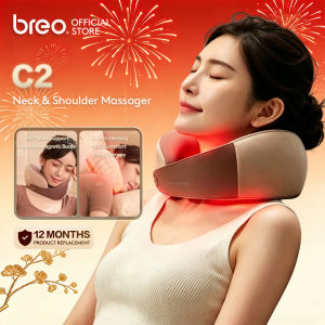 🌟Breo C2 Cervical Massager Device Waist Back Shoulder Neck Relaxation Artifact Neck Kneading Pillow Massager 颈椎按摩器