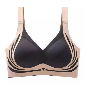 Breathable Ice Silk Seamless Bra Buckle Wireless Push Up Bralette Underwear for Women