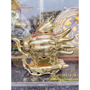 Đỉnh xông trầm phật thủ bằng đồng 2 màu cao 40cm nặng 12kg