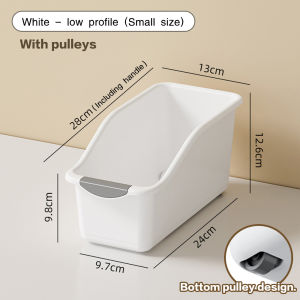 Multi Functional Storage Box with wheels Snack Storage Basket for Kitchen Cabinet Cookware Organizer