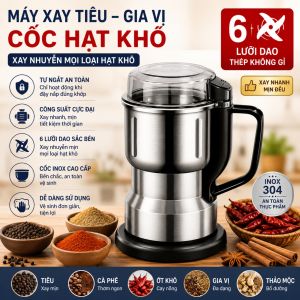 Máy Xay Hạt Khô Đa Năng Mẫu Mới Công Suất 300W 8 Lưỡi Xay Các Loại Hạt Đồ Khô Coffee Ngũ Cốc Không Ồn