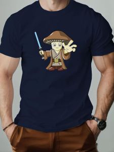 Mens T-Shirt Mushroom Cartoon Pattern Summer Leisure Breathable 100% Cotton Round Neck T shirt Interesting Short Sleeve Tee