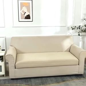 Stretch Sofa Slipcover Non-slip Solid Sofa Cover With Skirt Solid Fully Wrap Detachable Sofa Towel