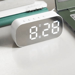 LED Multi-functional Mirror Digital clock Creative Mirror Clock Multi-functional Alarm Clock