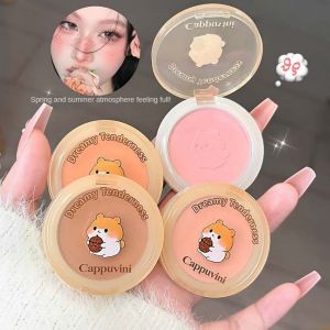 JIANGZHIB CAPPUVINI จานบลัชออนสีเดียวห้าสีความอิ่มตัวต่ำสีง่ายนักเรียนแต่งหน้าบลัชออน