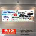 spanduk banner jasa travel ukuran termurah 3x1m. 