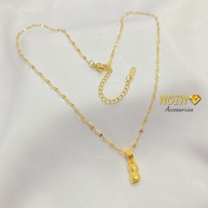 Kalung Wanita Titanium Kacang Mutiara Gold 24 Karat Tidak Luntu Anti Karat