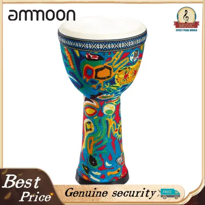 8-inch African Drum PVC Drum Body Goatskin Drum Surface Lightweight Hand Clapping Drum Percussion Instrument Colorful Pattern Bongo Drum for Adult Beginners