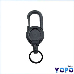 YoPo Retractable Key Reel with Carabiner Clip Steel Wire Anti-Lost Key Holder Multi-Tool Outdoor Keychain