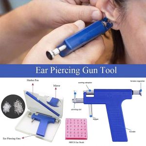 Ear Piercing Gun Set Safety Painless Ears Studs Tools Nose Lips Piercing Set Safety Painless Hole Piercing Machine 98PCS