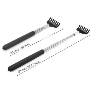 Telescopic Back Scratcher 7‑Teeth Stainless Steel Extendable Itch Scratcher Portable Non‑Slip Handle