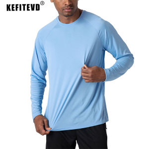 KEFITEVD Summer UPF 50+ Mens Long Sleeve T Shirts Sun UV Protection Quick Dry Hiking Shirts Fishing T-shirts Basic Tee Tops Man2026