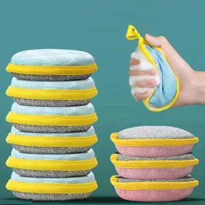 1pcs/5pcs/10PCs Double Side Dishwashing Sponge Pan Pot Dish Wash Sponges Household Cleaning Tools Kitchen Tableware Dish Washing Brush