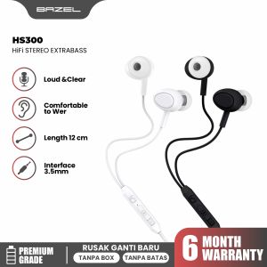 Bazel Wired Earphone Headset in-Ear Extra Bass With Microphone - HS300