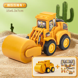 Kids Mini Construction Vehicle Toy Educational Car Inertial Sliding Pull Back Car Engineering Tractor Excavator Car Toys with DIY Stickers