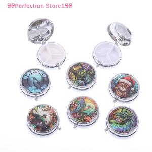【Special price】🎀Perfection Store1🎀 กล่องยาแมลงปอทรงกลม1ชิ้นกระเป๋าตกแต่งขนาดเล็ก3ช่องกระเป๋าใส่ยาเดินทางแบบพกพาที่ใส่วิตามิน