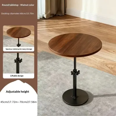 HOMEBLOOM-Height-adjustable coffee table dining table round extendable dining table and cocktail table