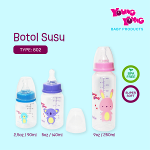 YOUNG YOUNG Botol Susu Bayi 250 ML BPA Free Baby Feeding Bottle 802