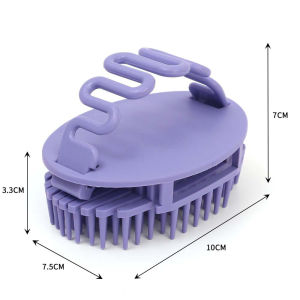 หวีนวดศีรษะลึกสีม่วงพร้อมห่อรอบแถบซิลิโคนความแข็งแรงของฟันแชมพูแปรงผมหวีเครื่องมือทำผมร้านทำผม