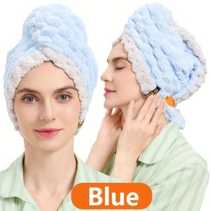 1pc WomenS Extra Large Quick-Dry Hair Towel - Super Absorbent Microfiber Turban with Wide Brim 50x70cm (19.69x27.56in) for Curly Wavy Straight Hair - Thick & Soft Hair Towel