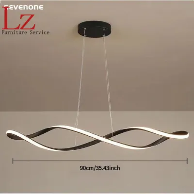 LZ-Light Luxury Golden Nordic Decoration Pendant Light Post-Modern Minimalist Dining-Room Lamp Bar Long Artistic Creative Design Led Linear Hanging Light