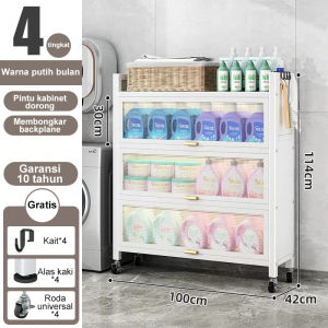 Lemari Dapur Minimalis Kabinet Serbaguna Lemari Piring Tertutup Estetik Untuk Penyimpanan