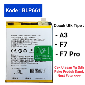 Baterai Original F7 A3 BLP661 CPH1819 Batre Battery