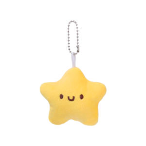 【♡Lovely girls house♡】4Pcs Bag Pendant Keychains Mini Yellow Stars Plush Toy New Tiny Keychain Toy Stuffed Plush Five Stars