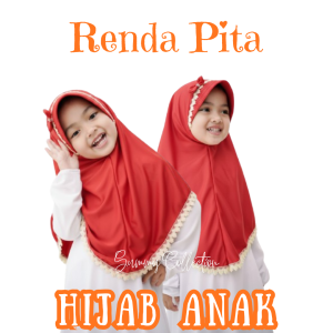 JILBAB ANAK PITA RENDA KERUDUNG ANAK PEREMPUAN HIJAB RENDA