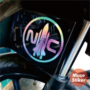 Stiker Sticker Nasa Crew NC Logo Cutting Motor Keren Timbul Anti Air Bahan Hologram variasi Mobil