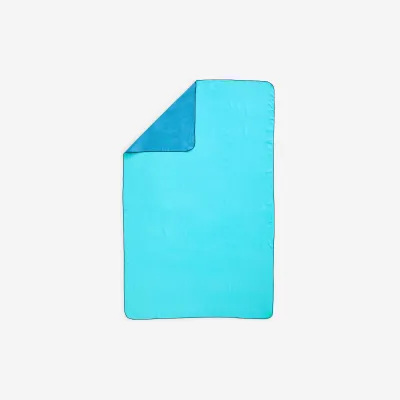Decathlon Microfibre Towel / Ultra Compact Double-Sided Size XL 110 X 175 Cm - Blue/Green lightweight bath towel