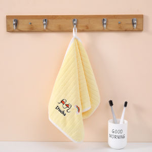1Pc Cute Hand Towels Bathroom Towel with Hanging Loop Microfiber Coral Fleece Absorbent for Kitchen Bathroom Bathing Accessories