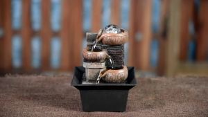 Desktop Water Fountain Portable Tabletop Waterfall Kit Soothing Relaxation Zen Meditation Fengshui Home Decorations Gifts