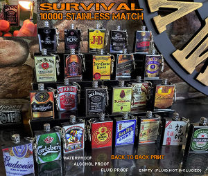 SURVIVAL MATCH STAINLESS KEYCHAIN