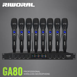 Wireless Microphone Dual UHF Handheld Microphones Heavy Duty 8 Channel Wireless Metal Cordless Mics Work Range 100M / 328ft Meeting Party Church Dj Wedding Home Mike Ktv Karaoke Set