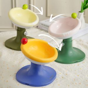 YAZHE Ceramic Cat Bowl Height Adjustable Cute Dog Food Feeding Basin Food Dispenser Anti Tipping Pet Drinking Feeder Neck Protection