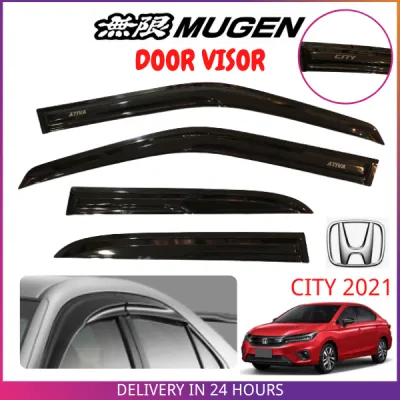 HONDA CITY 2021 MUGEN DOOR VISOR AIR PRESS SUN VISOR PROTECTION ACCESSORIES OEM QUALITY (4PCS/SET)