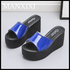 MANXIXI Women Fashion Wedge Sandals Beautiful Candy Color 3.54 Inches High Heels (Size 35-43)