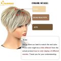 QUEENTAS Short Hair Topper for Women with Thinning Hair Daily Wear 360 ° 3D Cover Up 6.5"*6" Fluffy Hair Pieces with Bangs(Grey to Silver). 