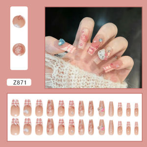 DD282 เล็บปลอม 3 มิติ ชุดเล็บปลอม อินเทรนด์ พร้อมของขวัญ  24 ชิ้น