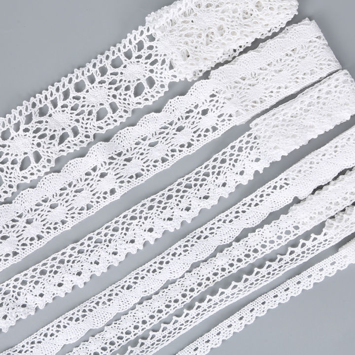 5 Yards White Knitting Cotton Lace Ribbon Fabric Trim For DIY