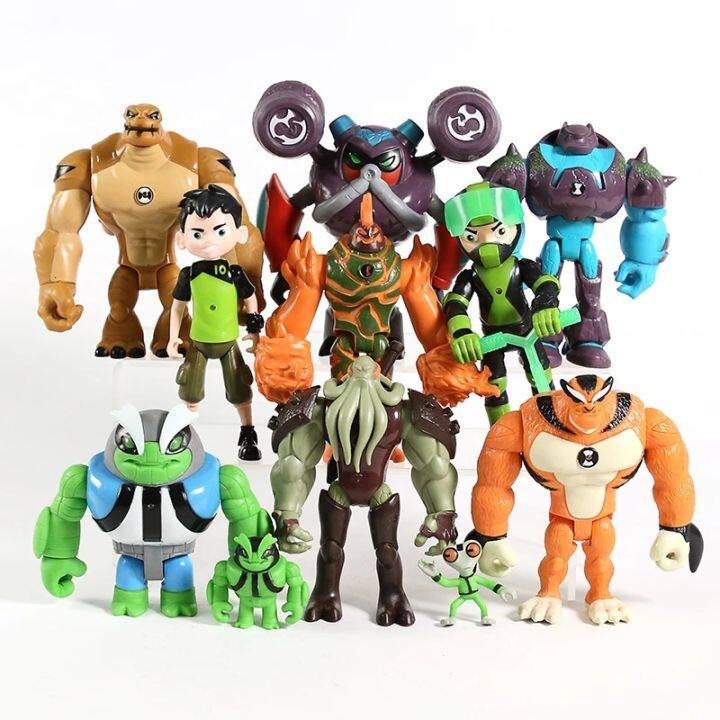 Kids Toy 11pcs/set 4-13CM Ben10 Kids Toy Grey Matter Heatblast ...