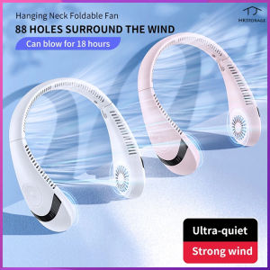 HKStorage Quạt Đeo Cổ Có Thể Gập Lại Quạt Làm Mát Di Động Nút Cảm Ứng Mặt Nạ Có Quạt Quạt Không Lá USB Quạt Đeo Cổ 360 Độ Cửa Thoát Khí Bao Quanh Có Thể Sạc Lại 5000MAH