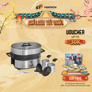 Nồi Lẩu Hấp Nội Địa Đức Cao Cấp Wmf Lono Hot Pot & Steam Chất Liệu Thép không Gỉ Công Suất Lớn GermanySnT 260022