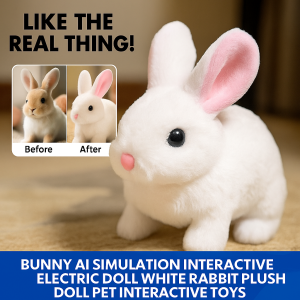 Bunny Ai simulation interactive electric doll white rabbit plush doll pet interactive toys