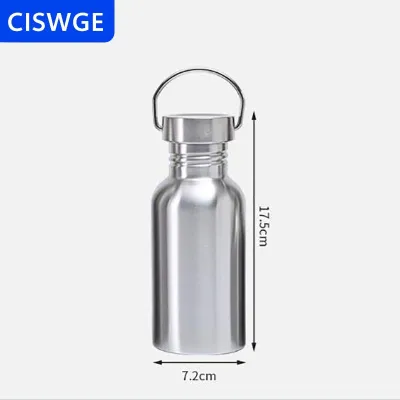 [COD] CISWGE 350 500 600 750 1000ML Stainless Steel Bike Water Bottle Fitness Single Walled Water Bottle Leak-Proof Portable Sports Kettle