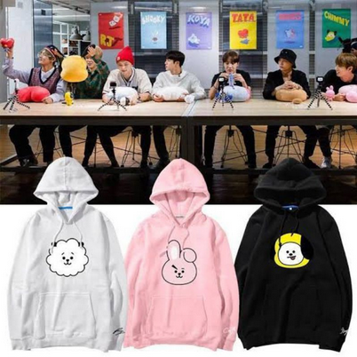 JAKET HOODIE BTS BT21 REQUEST CHARACTER Cooky, Chimmy, RJ, Shooky